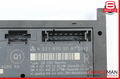 07-13 Mercedes W221 S550 Front Right Side Seat Controller Module Unit 2218705087