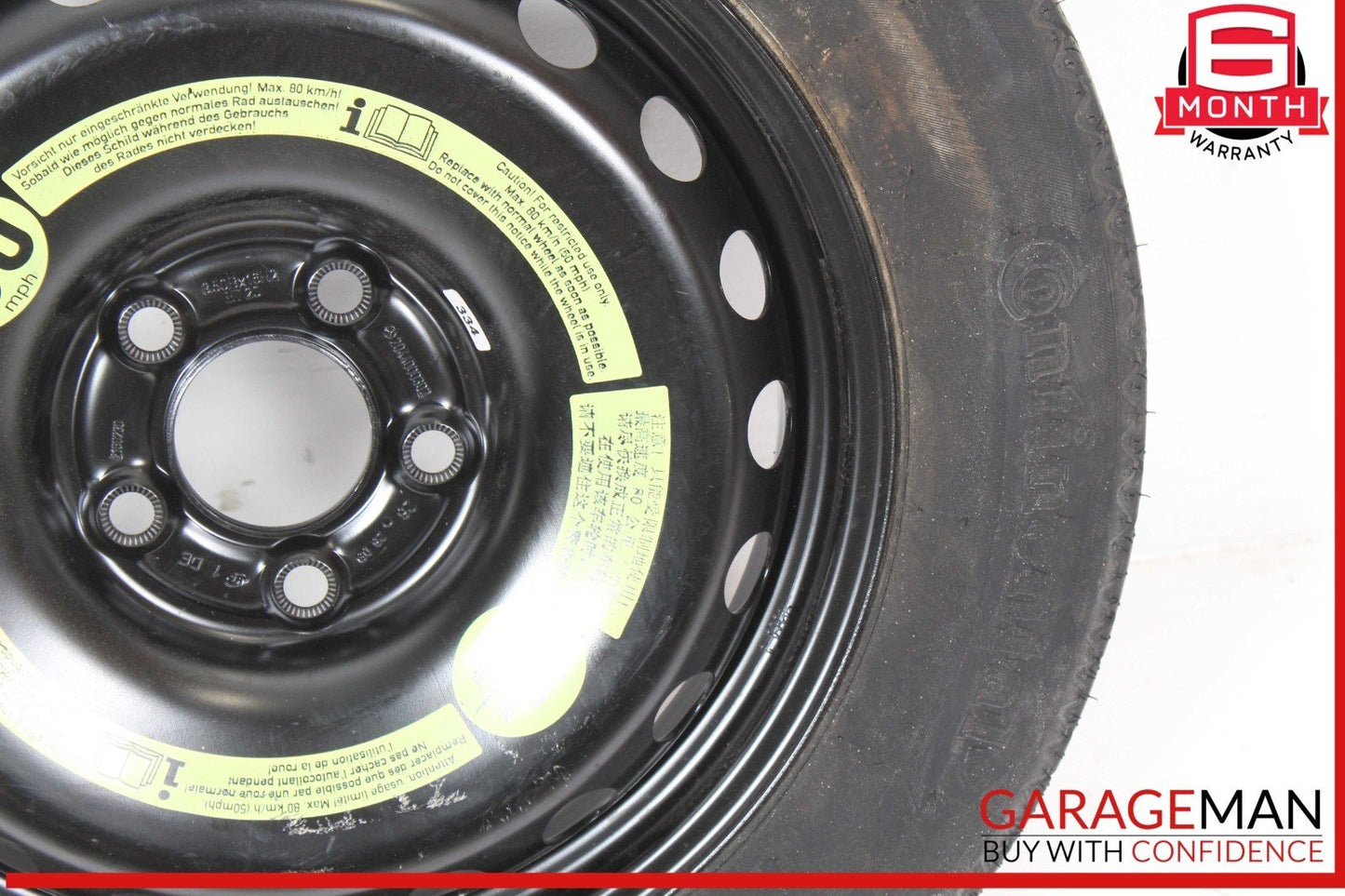 08-14 Mercedes W204 C250 C300 Emergency Spare Tire Donut Wheel Rim 125 90 16"