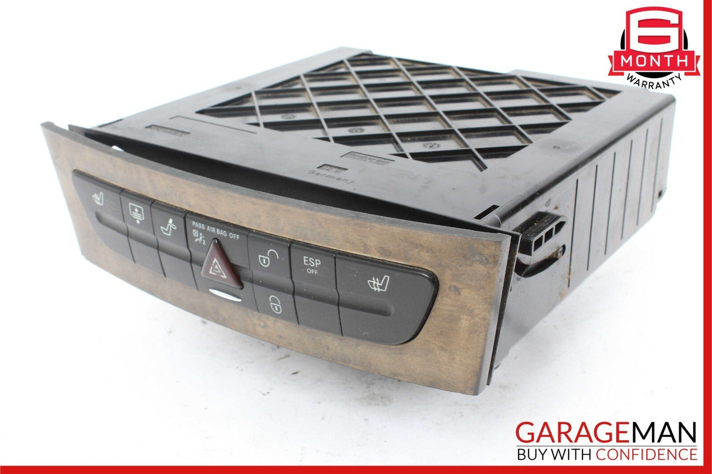 07-09 Mercedes W211 E350 E550 Hazard Light Door Lock Switch Panel Control Wood
