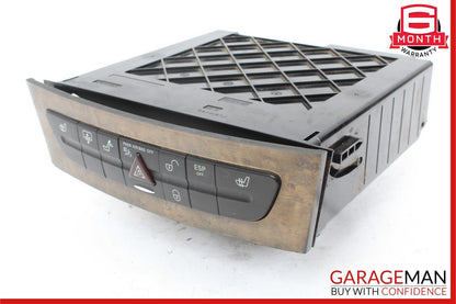 07-09 Mercedes W211 E350 E550 Hazard Light Door Lock Switch Panel Control Wood