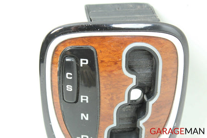 00-06 MERCEDES W220 S430 GEAR SHIFTER BEZEL TRIM COVER INDICATOR WOOD OEM