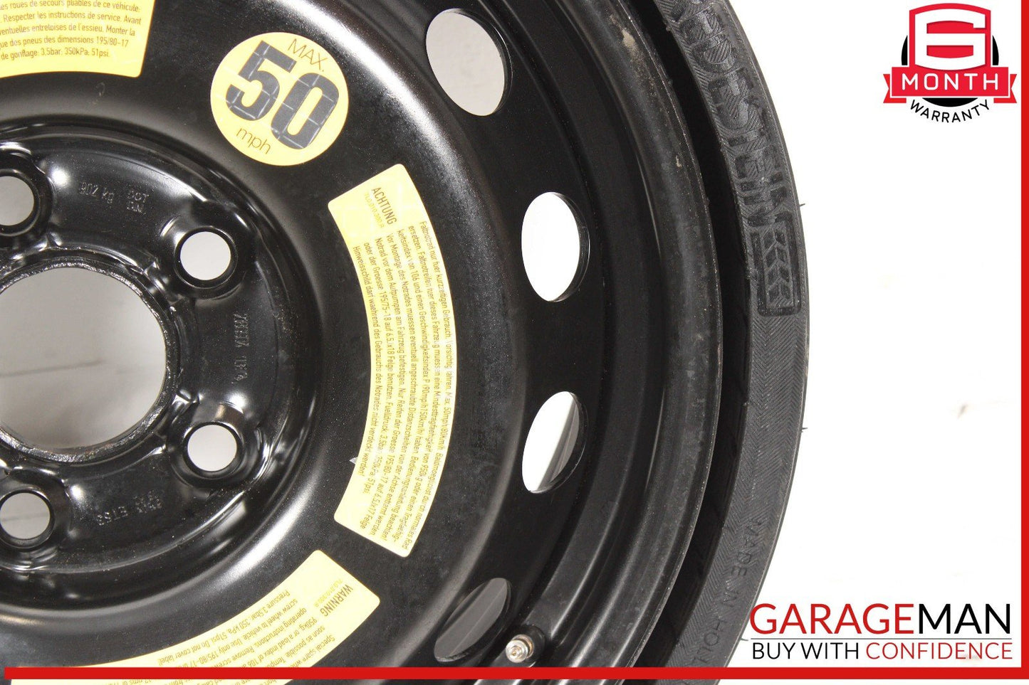 07-15 Audi Q7 Emergency Spare Wheel Rim Tire 6.5 x 18 H2 ET53 OEM