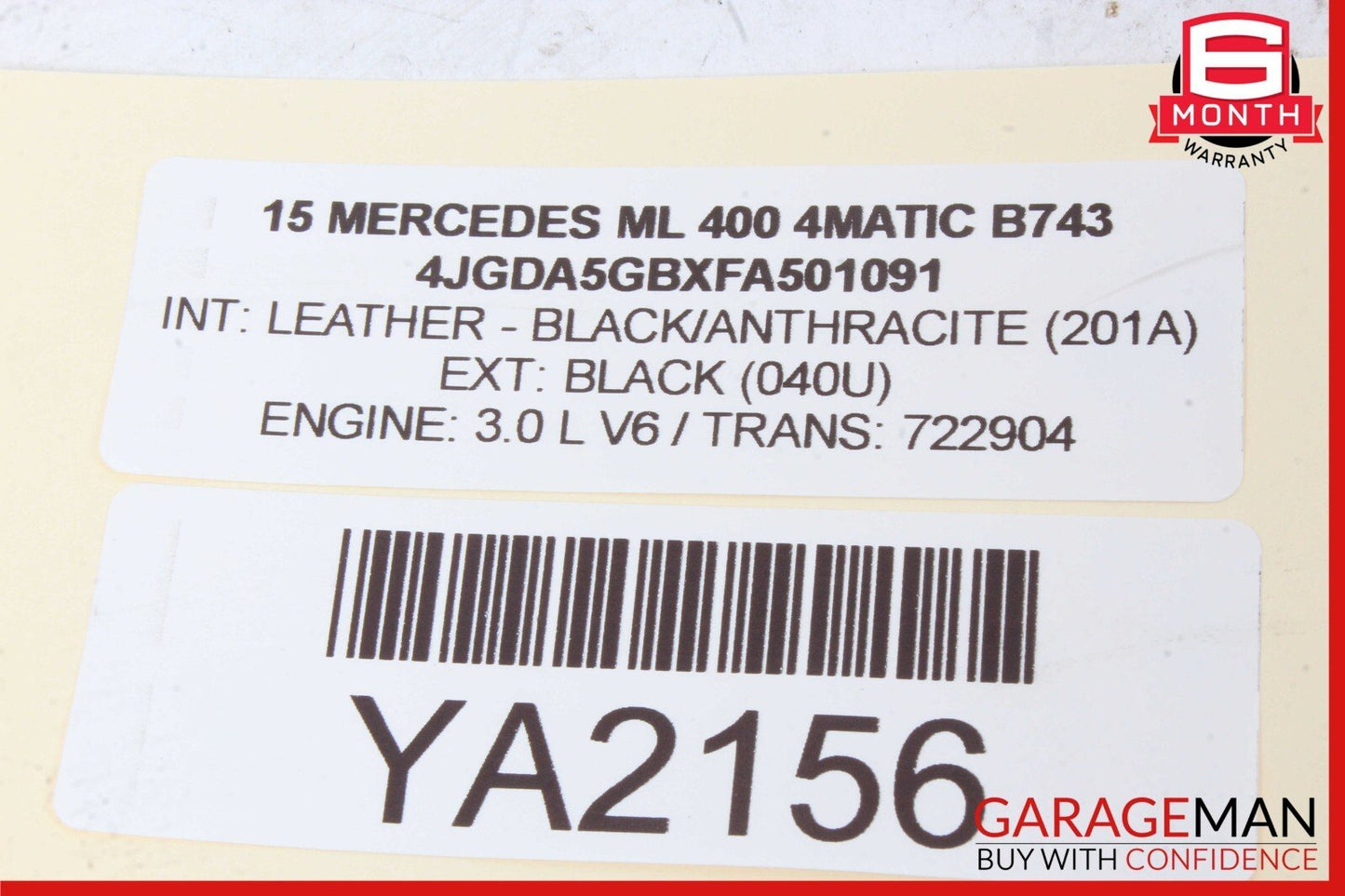 12-19 Mercedes W166 ML400 GL450 GLE350 Rear Right Side Door Control Module OEM