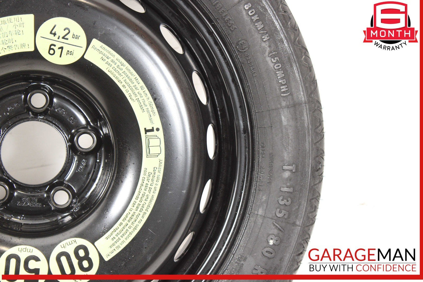 10-17 Mercedes W207 E400 C250 Coupe Donut Spare Tire Wheel Rim 135 80 17" OEM