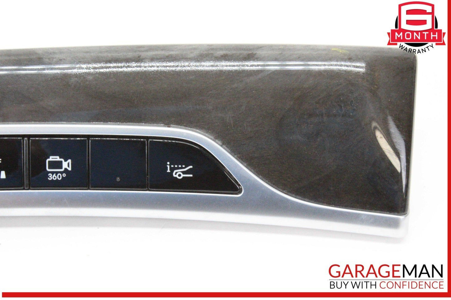 14-17 Mercedes W222 S550 S600 Front Dash Wood Panel w/ Park Assist Switch OEM