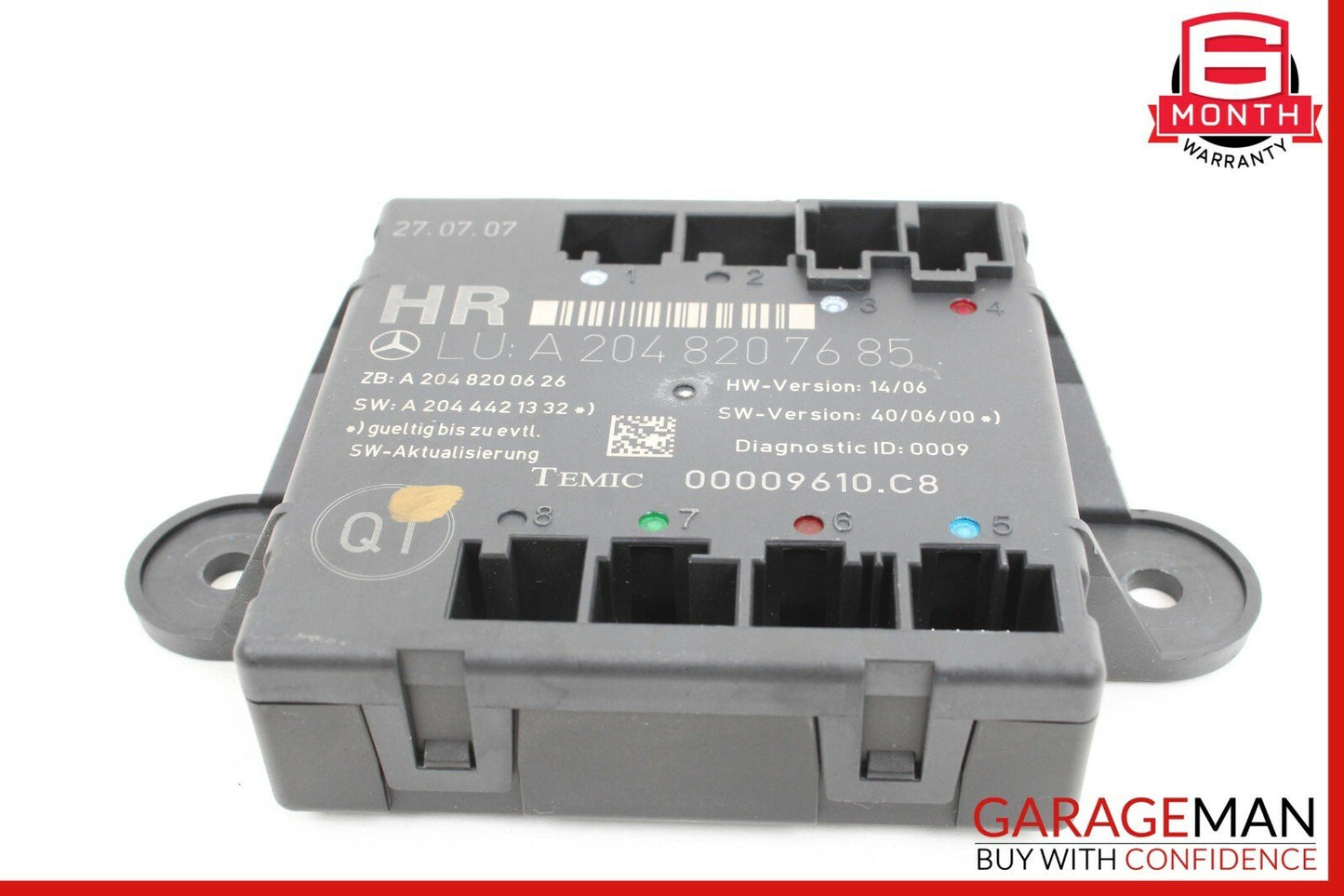 08-14 Mercedes W204 C300 C350 Sedan Rear Right Side Door Control Module Unit