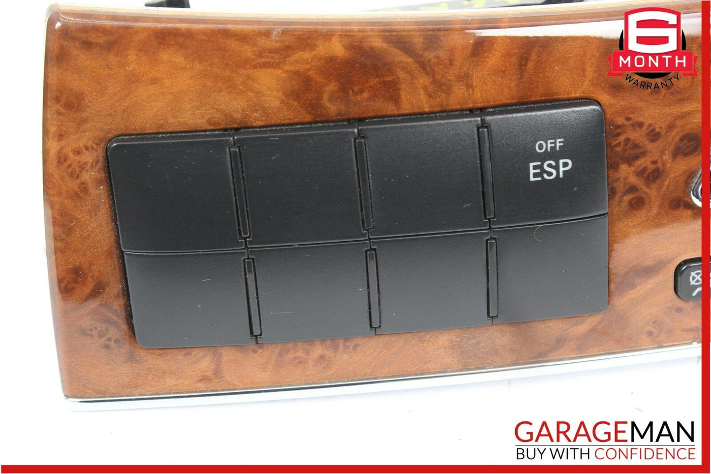05-09 Mercedes W209 CLK350 Dash Heated Seat ESP Hazard Light Control Switch Wood