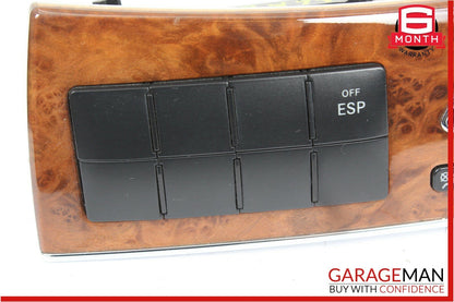 05-09 Mercedes W209 CLK350 Dash Heated Seat ESP Hazard Light Control Switch Wood