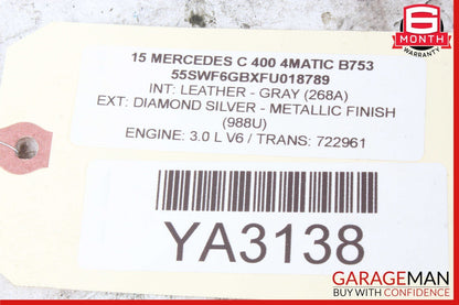 15-20 Mercedes W205 C400 Rear Right & Left Side Shock Absorber Coil Spring Set