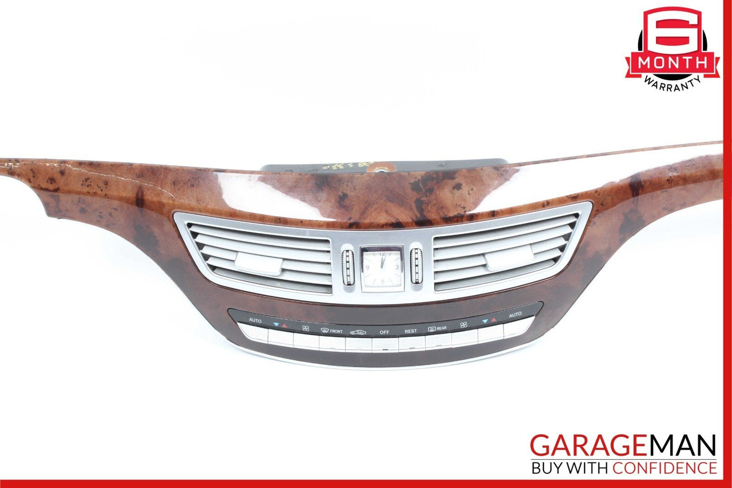 07-14 Mercedes W221 S550 Center Dash Heater Switch Control Panel Assembly Wood