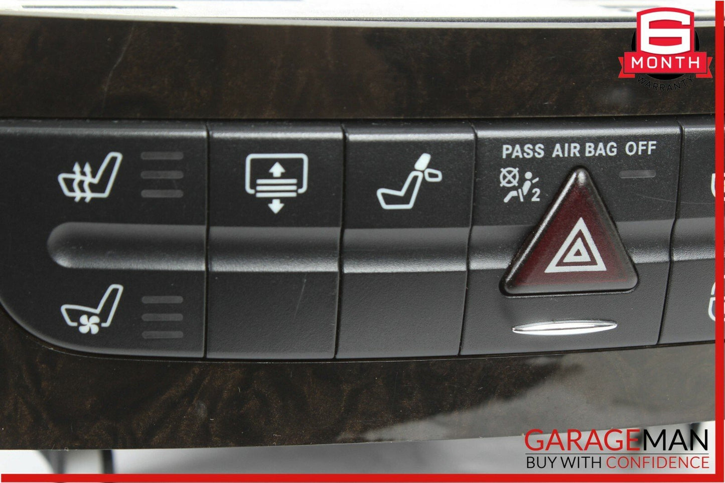 03-09 Mercedes W219 CLS500 Hazard Light Door Lock Control Panel Switch Trim Wood