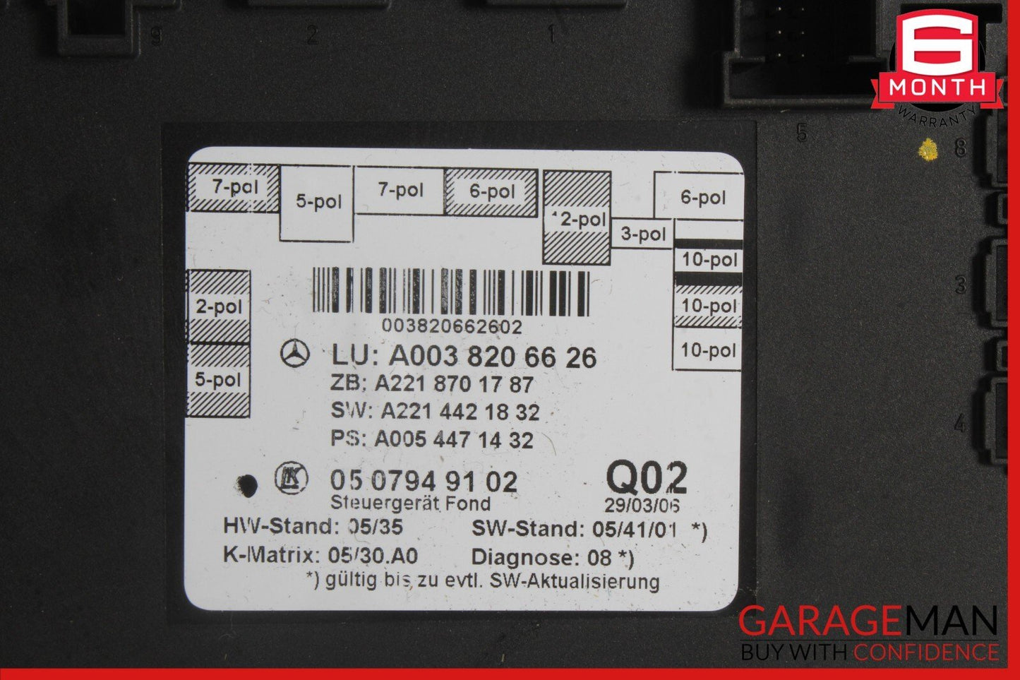 07-09 Mercedes W221 S550 S65 AMG Rear Left Or Right Side Door Control Module OEM