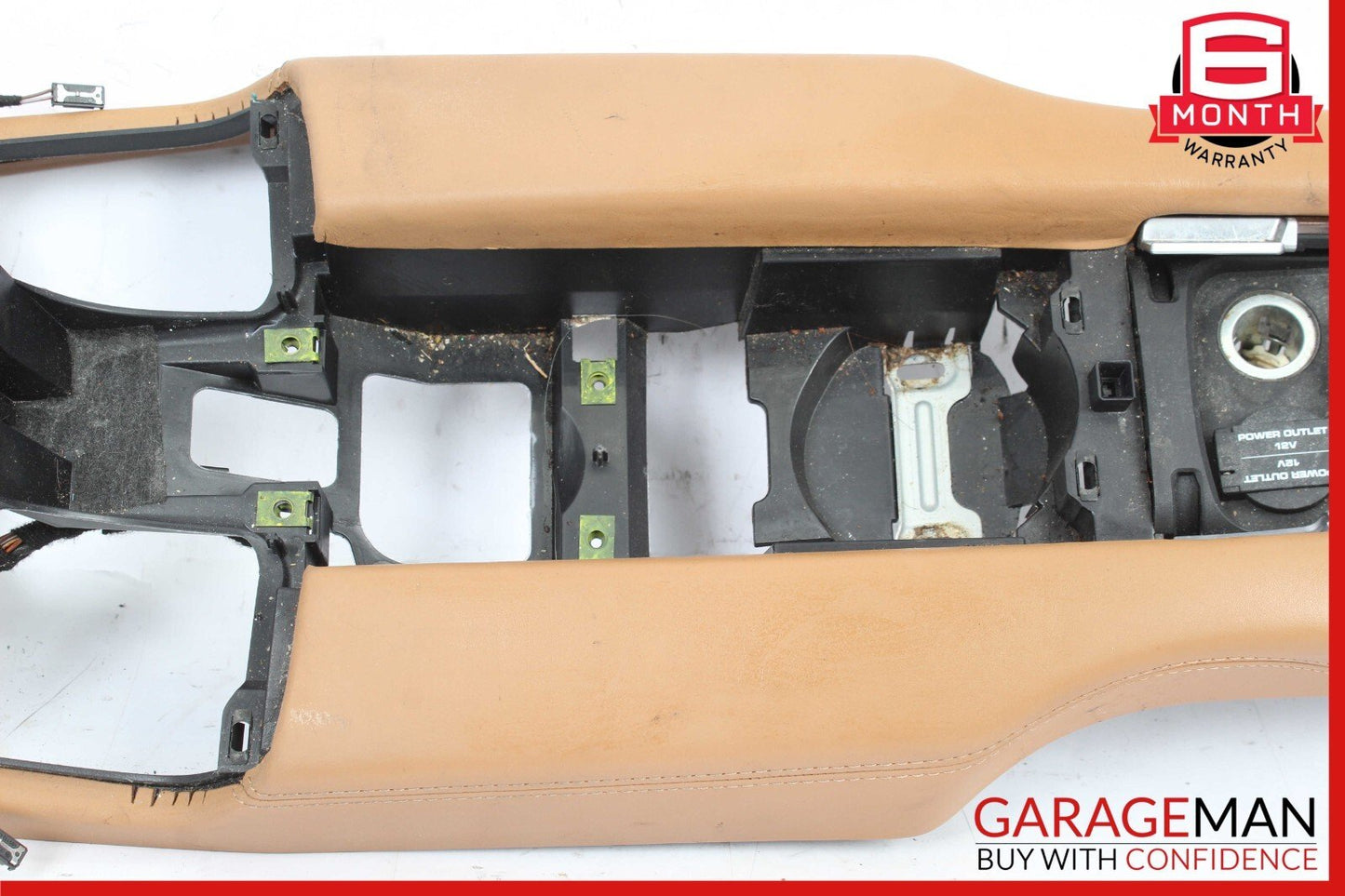 10-15 Porsche Panamera 970 Rear Center Console Trim Compartment Brown OEM