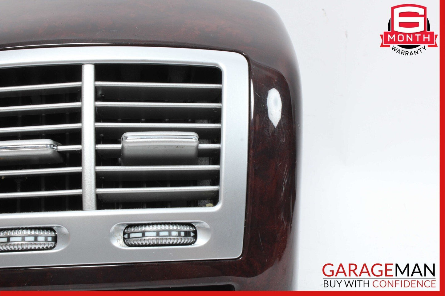 07-13 Mercedes W221 S550 S600 Rear Center Console AC A/C Air Vent Trim Wood