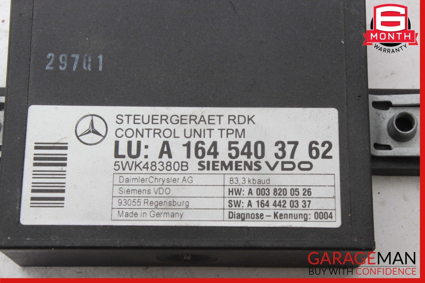 06-13 Mercedes W219 CLS63 AMG CL550 TPMS Tire Pressure Control 1645409545 OEM