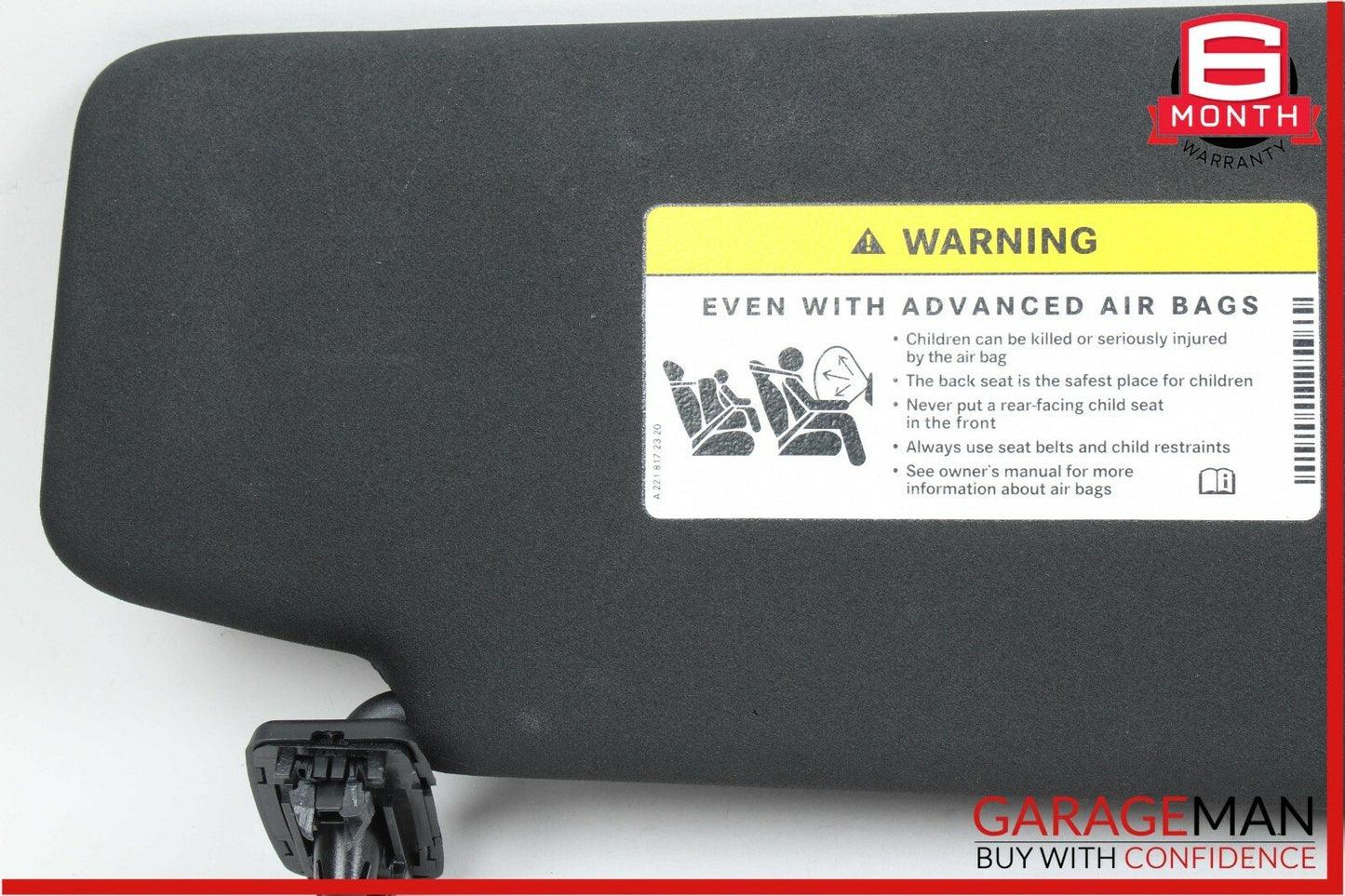 08-14 Mercedes W204 C250 Front Left Sun Visor Sunvisor Shade Cover Black