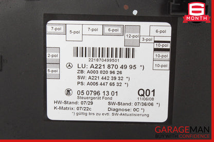 07-13 Mercedes W221 S550 S400 Rear Left / Right Side Door Controller Module Unit