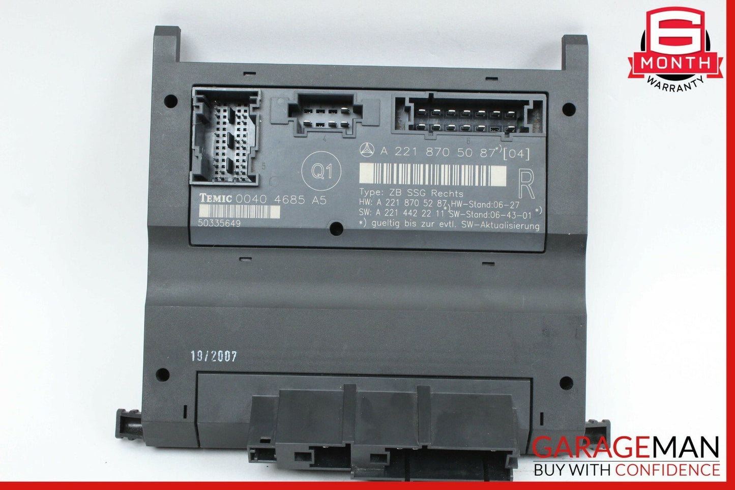 07-13 Mercedes W221 S63 AMG Front Right Passenger Side Seat Controller Module