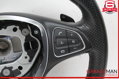 15-18 Mercedes W205 C300 GLC300 Steering Wheel Black w/ Paddle Shifters OEM