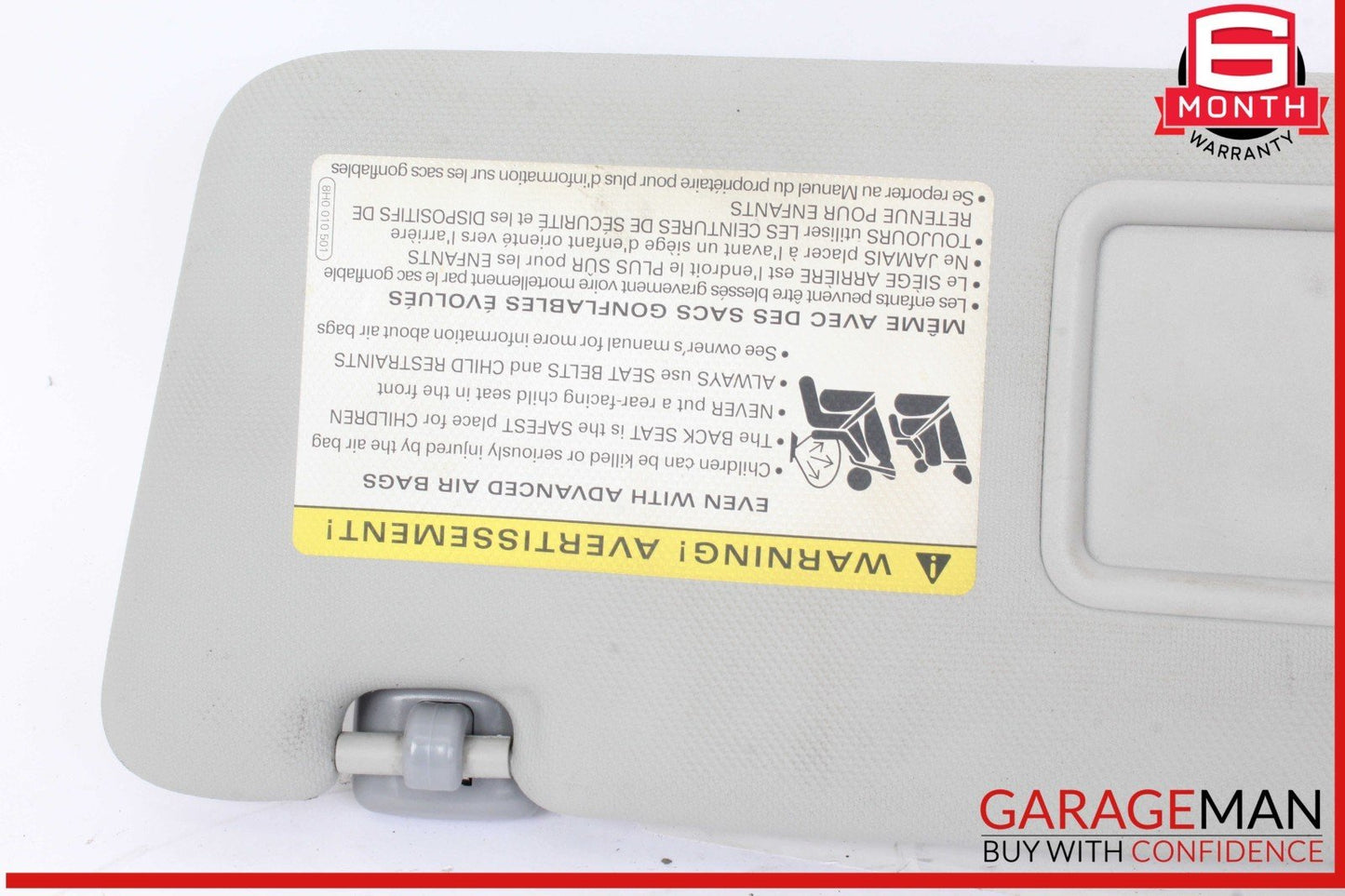09-16 Audi A4 Front Left Driver Side Sun Visor Sunvisor Gray 8U0857551F OEM