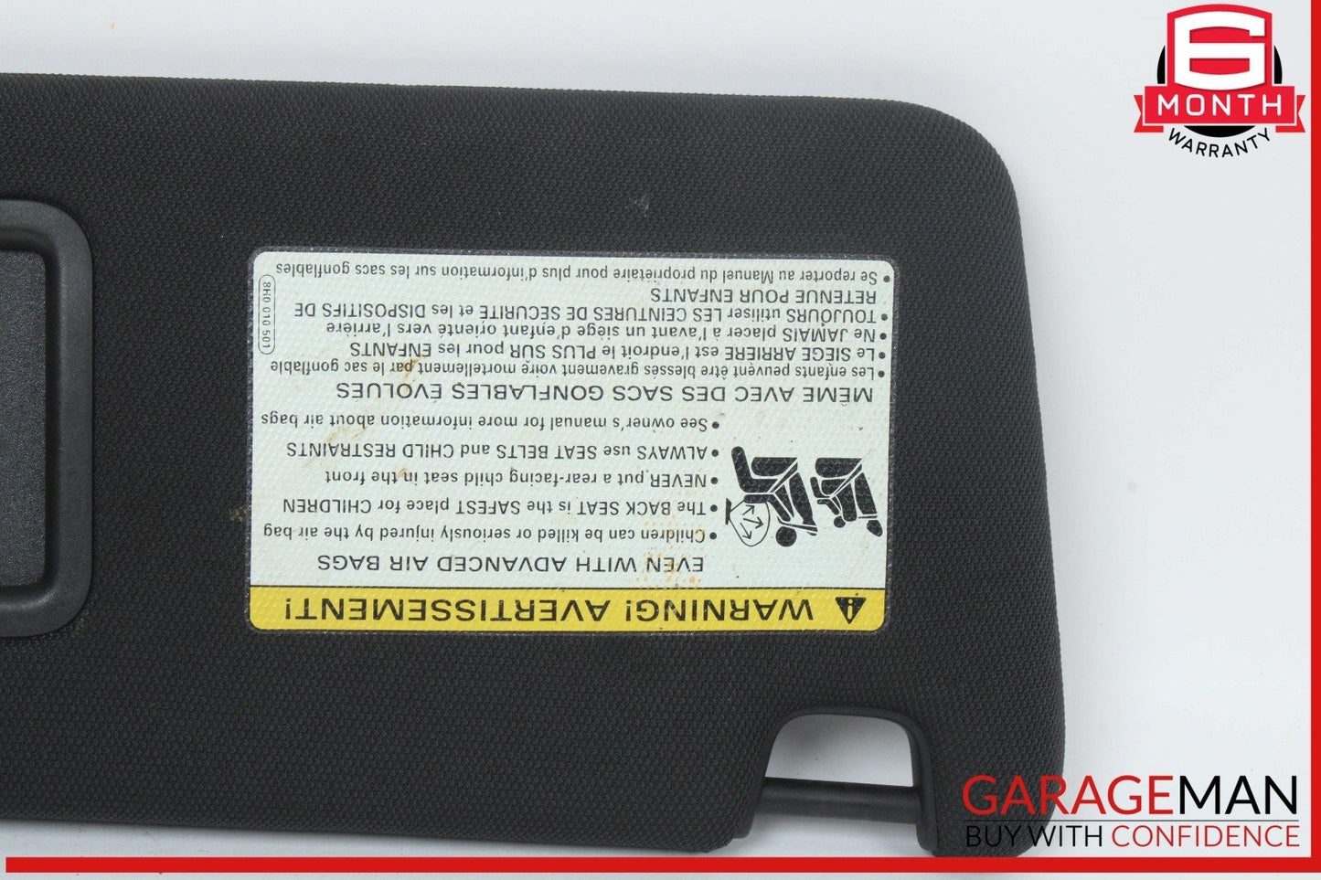 12-18 Audi A7 A6 Front Right Passenger Side Sun Visor Sunvisor Black OEM