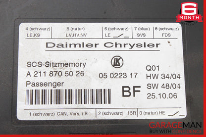 03-12 Mercedes W216 CL550 E350 Under Seat Control Module Front Right Side OEM