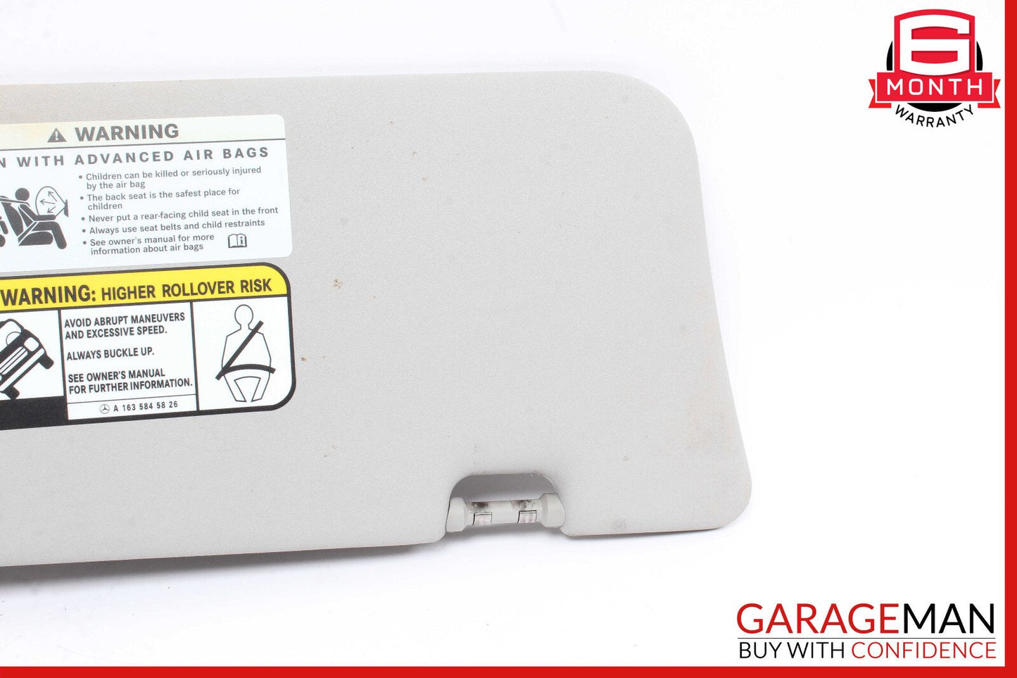 06-12 Mercedes GL450 ML450 Front Left Sun Visor Sunvisor Shade Assembly Grey