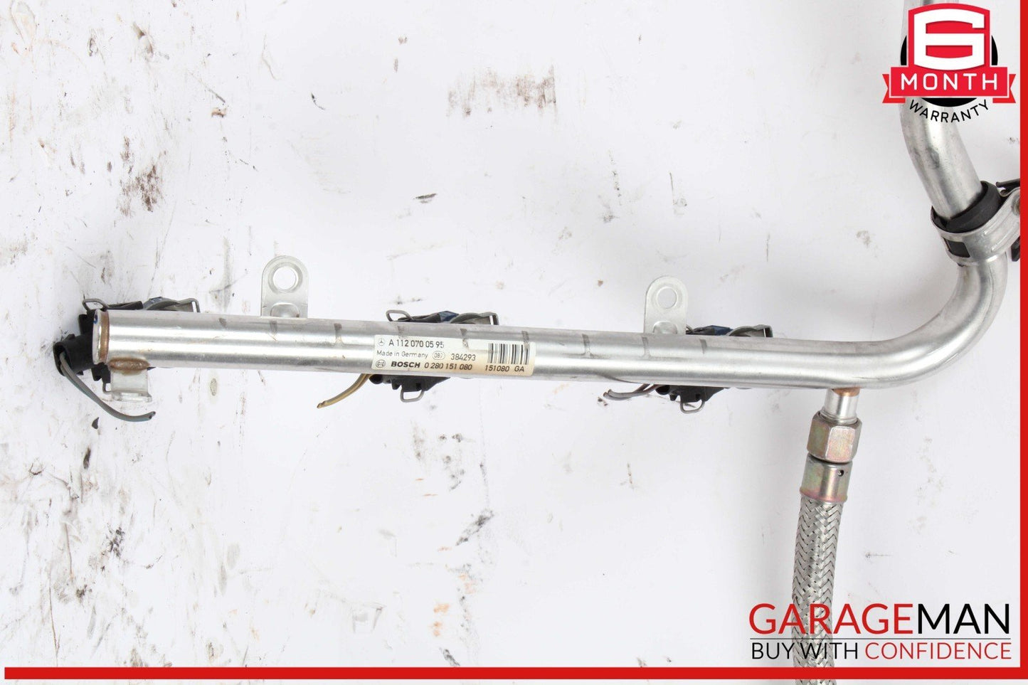 98-05 Mercedes W163 ML320 Fuel Injector Rail w/ Fuel Injectors 1120700595 OEM