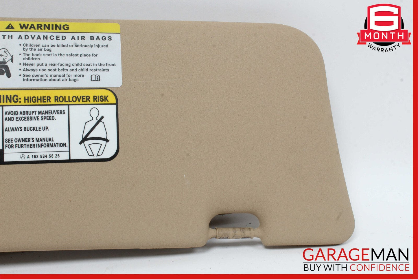 06-12 Mercedes X164 GL450 ML500 Sun Visor Sunvisor Left Driver Side Brown OEM