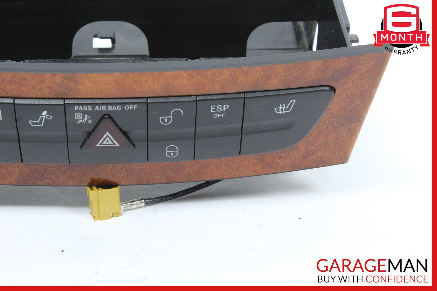 07-09 Mercedes W211 E320 E350 Hazard Switch Control Panel Wood OEM