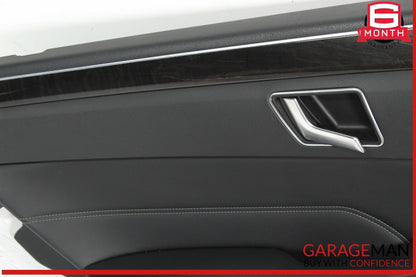 14-16 Mercedes W212 E350 E550 Rear Left Interior Door Panel Leather Black OEM