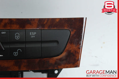 03-09 Mercedes W211 E320 E55 AMG Hazard Light Door Lock Control Switch Wood OEM