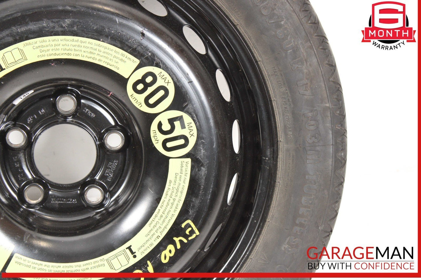 10-17 Mercedes W207 E400 C250 Coupe Donut Spare Tire Wheel Rim 135 80 17" OEM