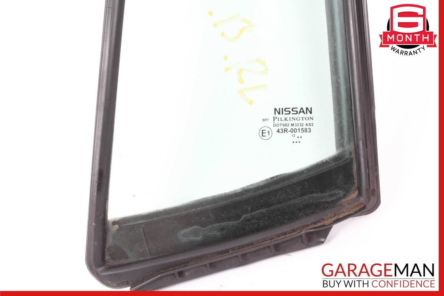 13-17 Nissan Leaf Rear Left Side Quarter Window Glass OEM