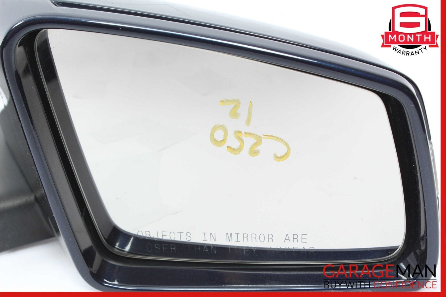 12-14 Mercedes W204 C250 Front Right Side Mirror Rear View Door Cavansite Blue