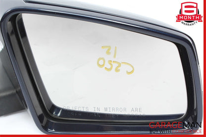 12-14 Mercedes W204 C250 Front Right Side Mirror Rear View Door Cavansite Blue