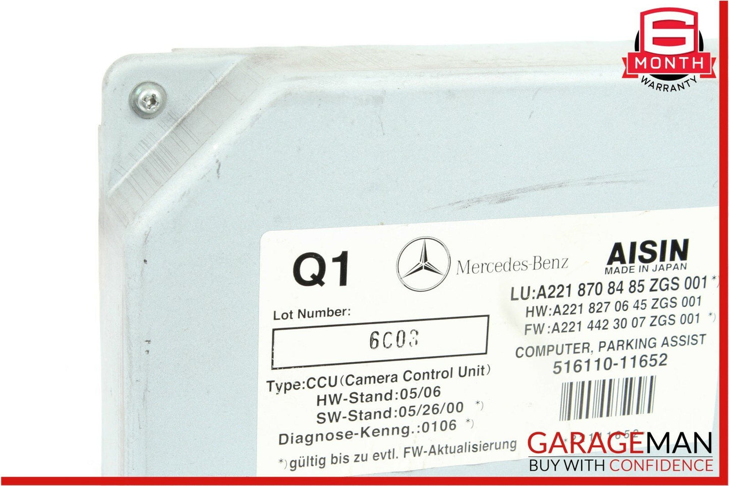 07-14 Mercedes W221 S550 CL550 Rear View Backup Camera Control Controller Module