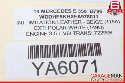 08-18 Mercedes W212 E350 C300 CLS550 Rear Right Side Door Control Module OEM