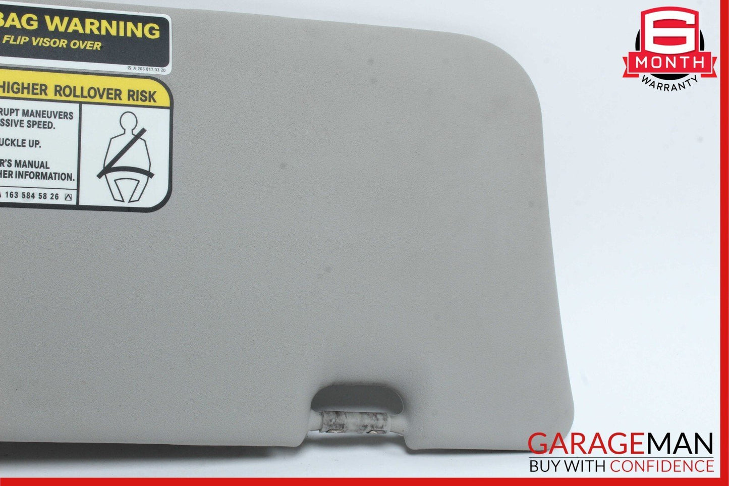 06-12 Mercedes GL450 GL550 ML450 Front Left Sun Visor Sunvisor Shade Grey