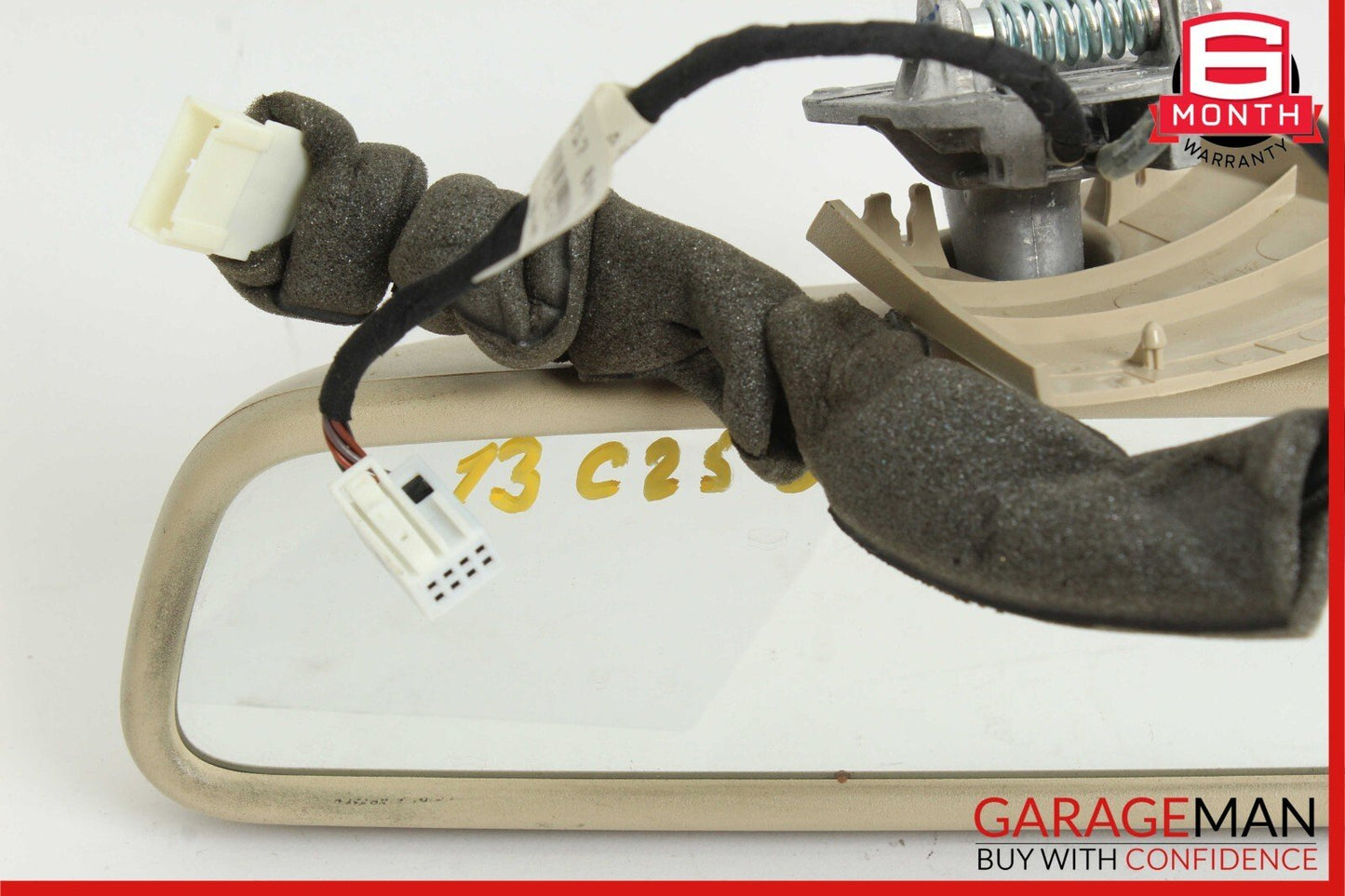 08-14 Mercedes W204 C250 C300 Top Upper Rear View Mirror Assembly Beige OEM