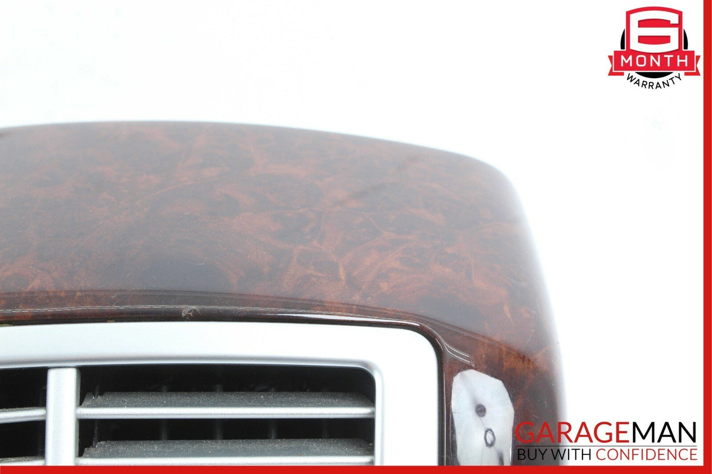 07-13 Mercedes W221 S550 Rear Center Console AC A/C Air Vent Trim Panel Wood