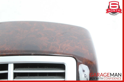 07-13 Mercedes W221 S550 Rear Center Console AC A/C Air Vent Trim Panel Wood