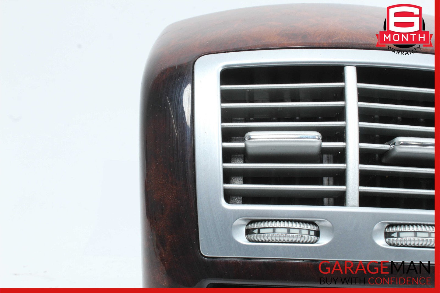 07-13 Mercedes W221 S550 Rear Center Console AC A/C Air Vent Trim Panel Wood
