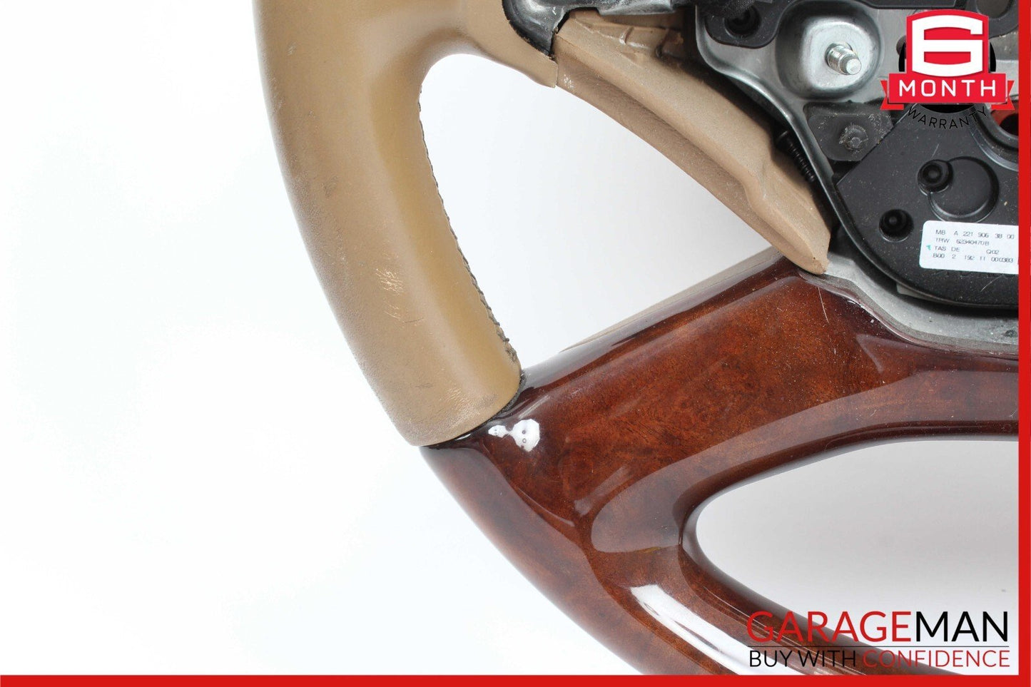 10-13 Mercedes W221 S550 S600 Steering Wheel w/ Paddle Shifters Black Wood OEM