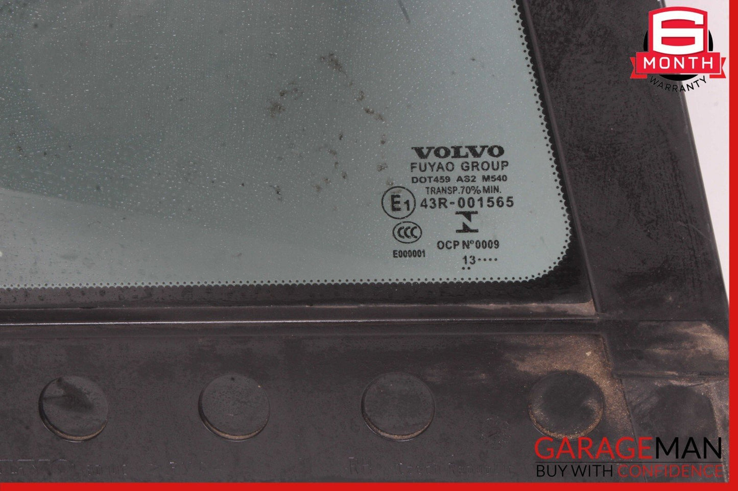 11-18 Volvo S60 Rear Right Passenger Side Quarter Window Glass OEM