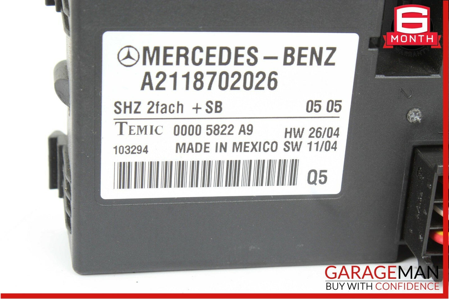 06-11 Mercedes W219 CLS500 CLS350 E550 Heated Seat Computer Control Module Unit