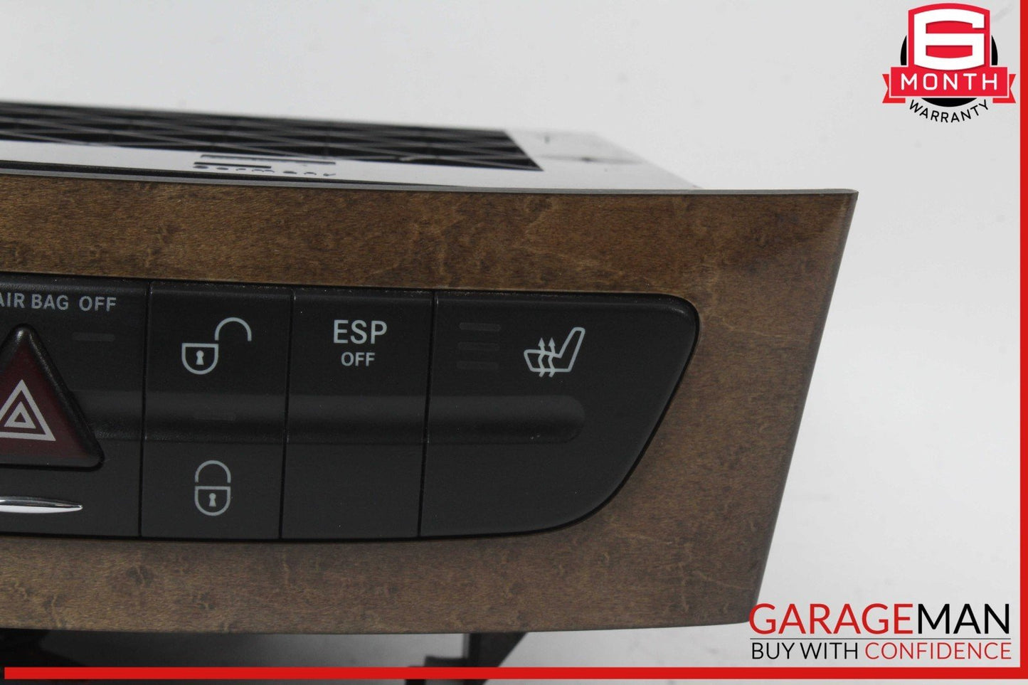 07-09 Mercedes W211 E350 CLS550 E63 AMG Hazard Switch Control Panel Wood OEM
