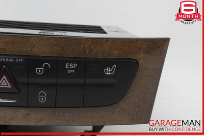 07-09 Mercedes W211 E350 CLS550 E63 AMG Hazard Switch Control Panel Wood OEM