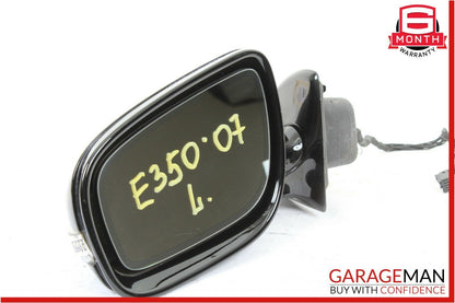 07-09 Mercedes W211 E550 E350 Front Left Side Mirror Door Rear View Black OEM