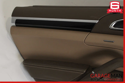 11-17 Porsche Cayenne 958 Rear Left Driver Side Interior Door Panel Assy Brown